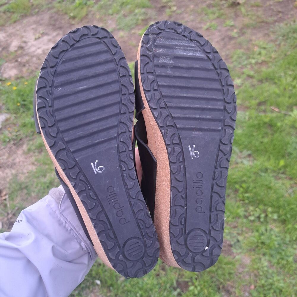 Papillio Birkenstock Samira Leather Wedge Sandal Women’s 9/40 Black Ankle Shoe - Picture 4 of 6